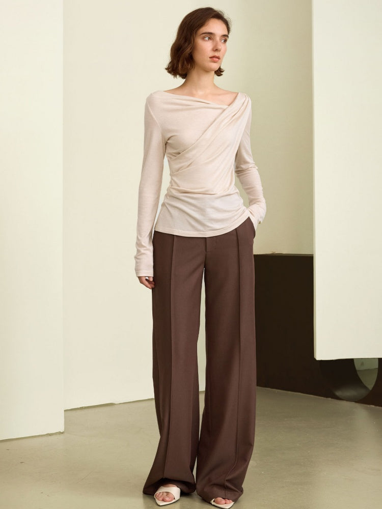 Elegant High waist Wide-Leg Suiting Trousers