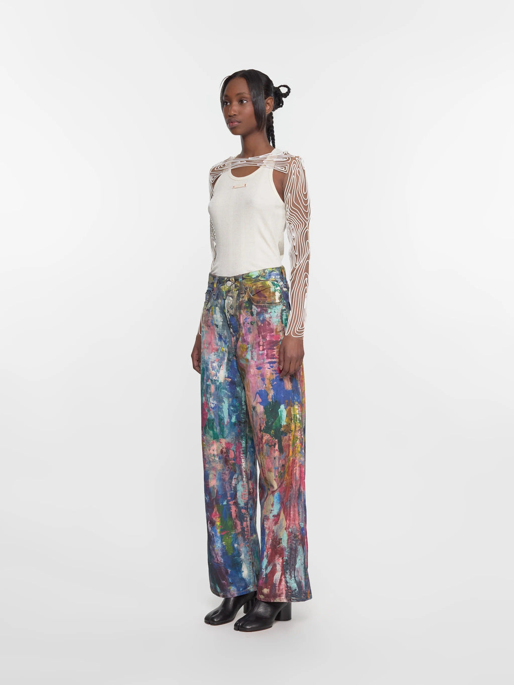 Multicolor Painter-Print Jeans